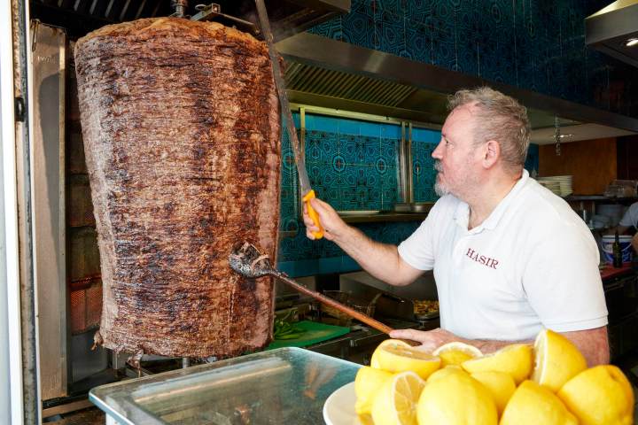 a man holding a banana