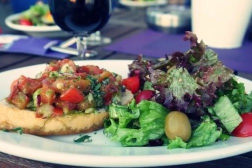 a plate of food on a table