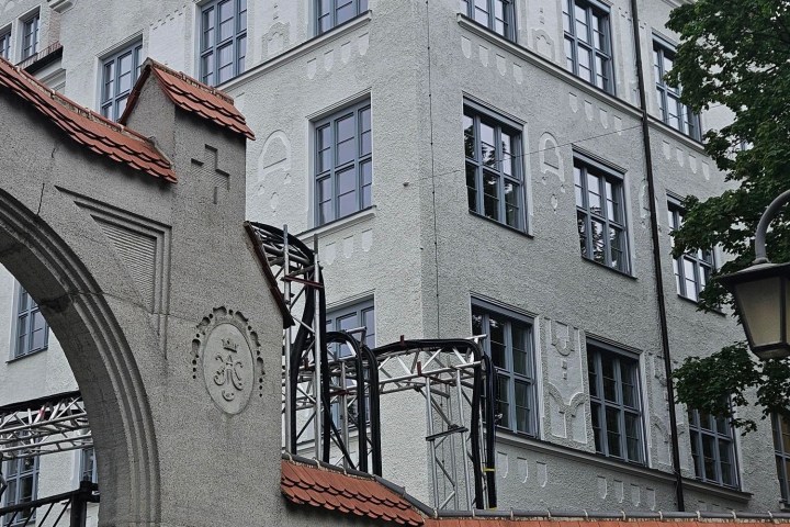 a clock on the side of a building